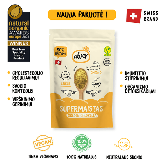 Augalinis supermaistas Golden Chlorella®, 250g